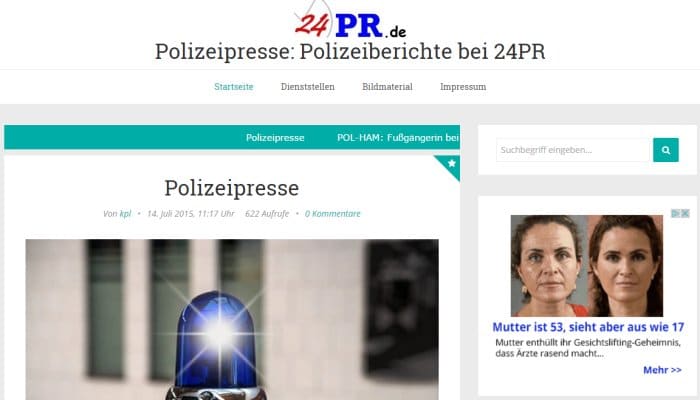 Polizeiberichte bei 24pr.de